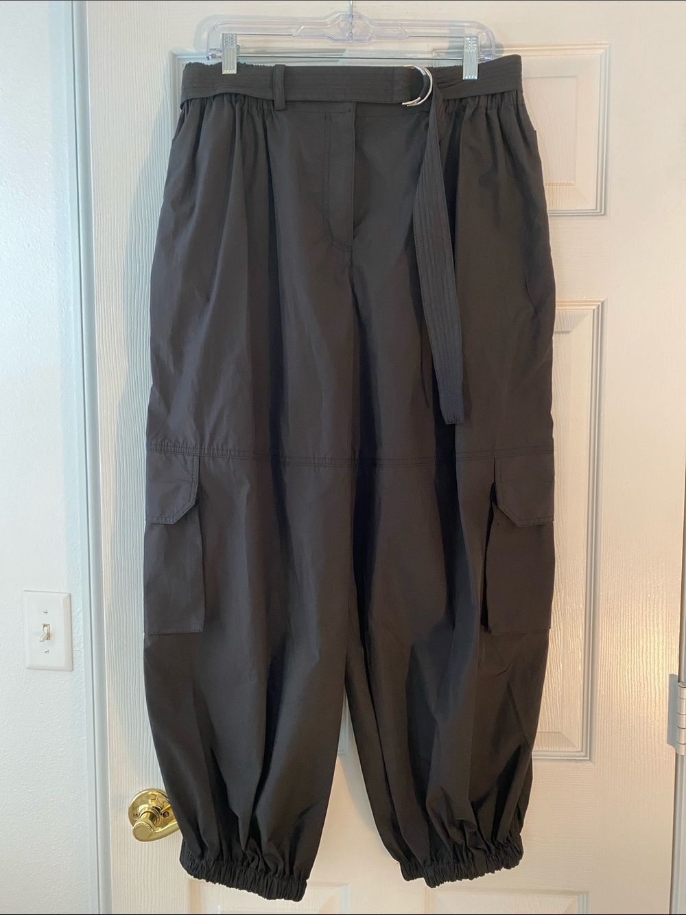 10 Crosby Derek Lam Black Tamsin Poplin Ballon Cargo Pant